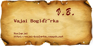 Vajai Boglárka névjegykártya